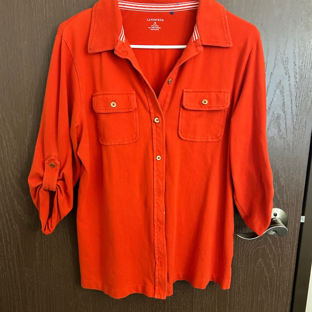 Lands' End Vibrant Red Top